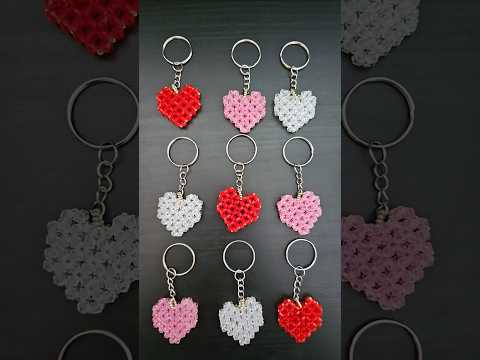 Beaded Heart Keychain