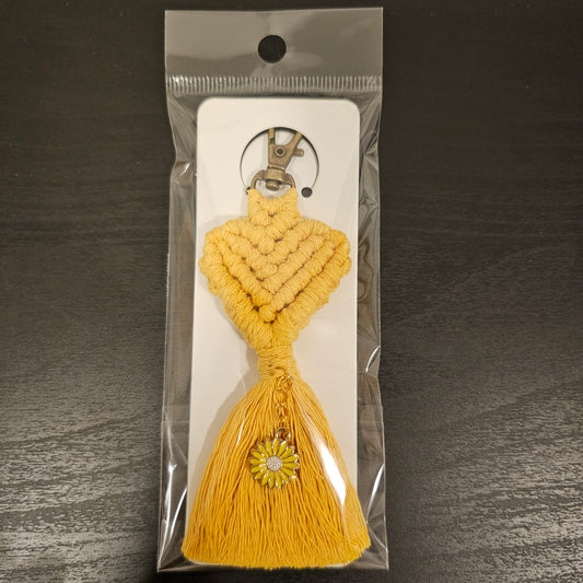 Macrame Heart Keychain