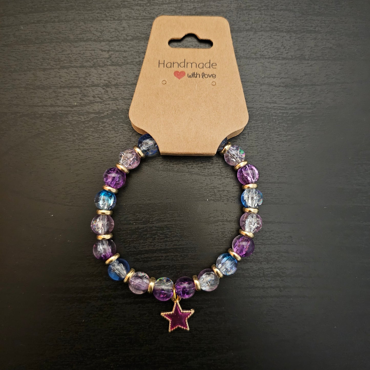 Glass Beads Star Charm Bracelet