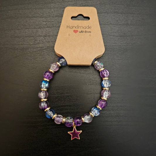 Glass Beads Star Charm Bracelet