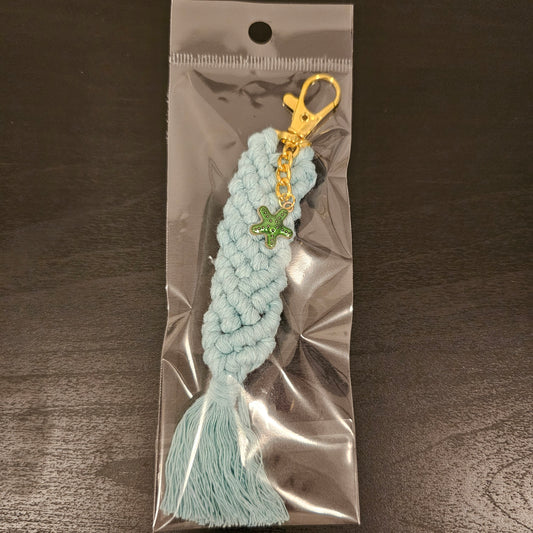 Macrame Mermaid Keychain