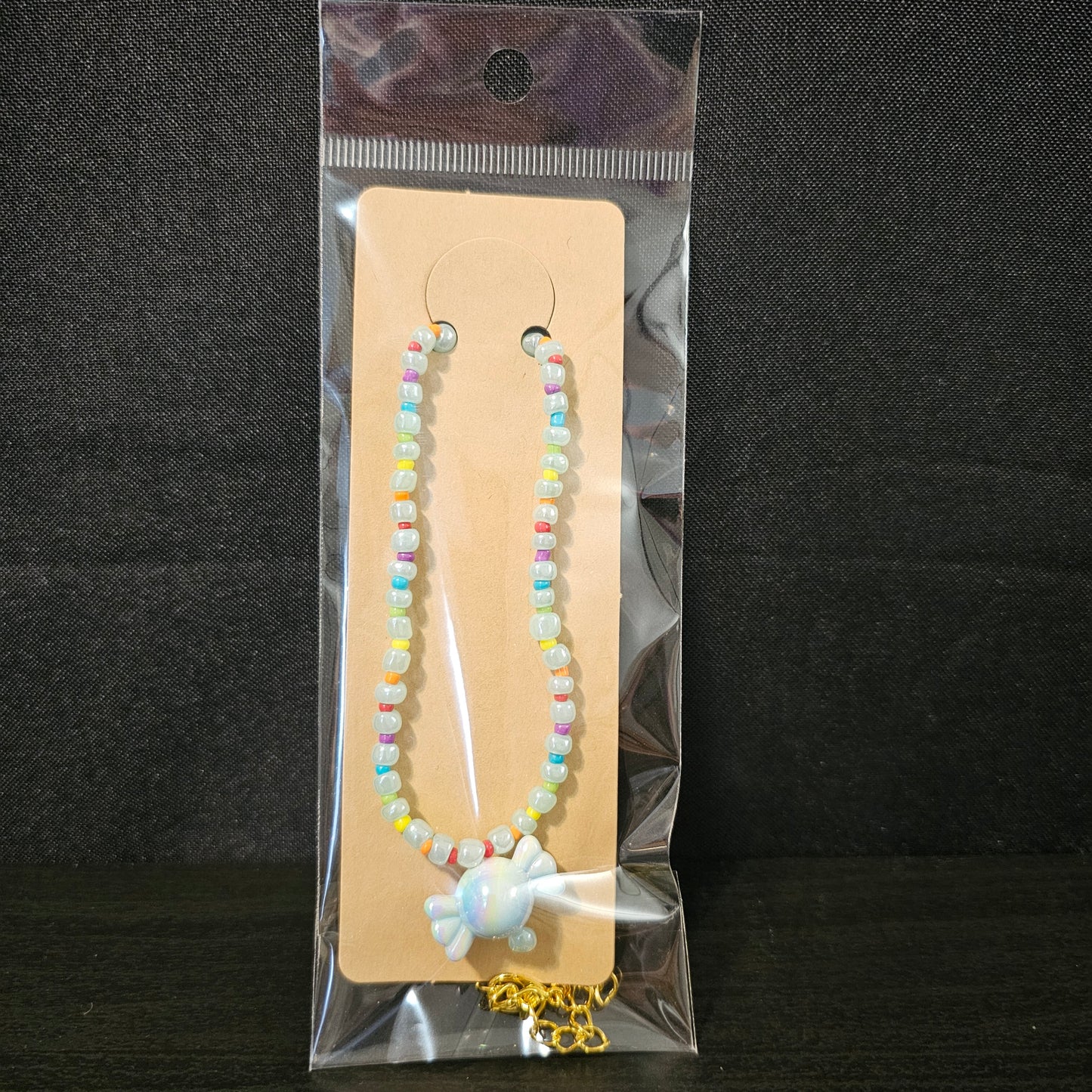 Rainbow Seed Beads Candy Necklace