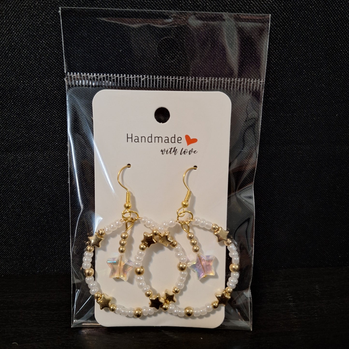 Star Hoop Beads Earrings