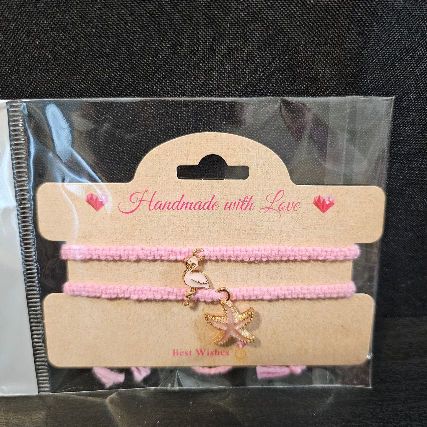 Flamingo Starfish Charmed Friendship Bracelet