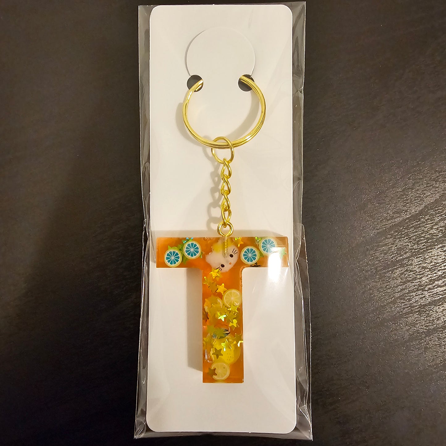Initial T Keychain