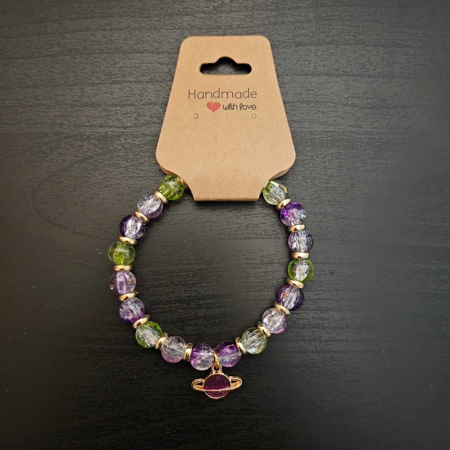 Glass Beads Planet Charm Bracelet
