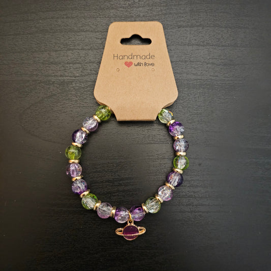 Glass Beads Planet Charm Bracelet