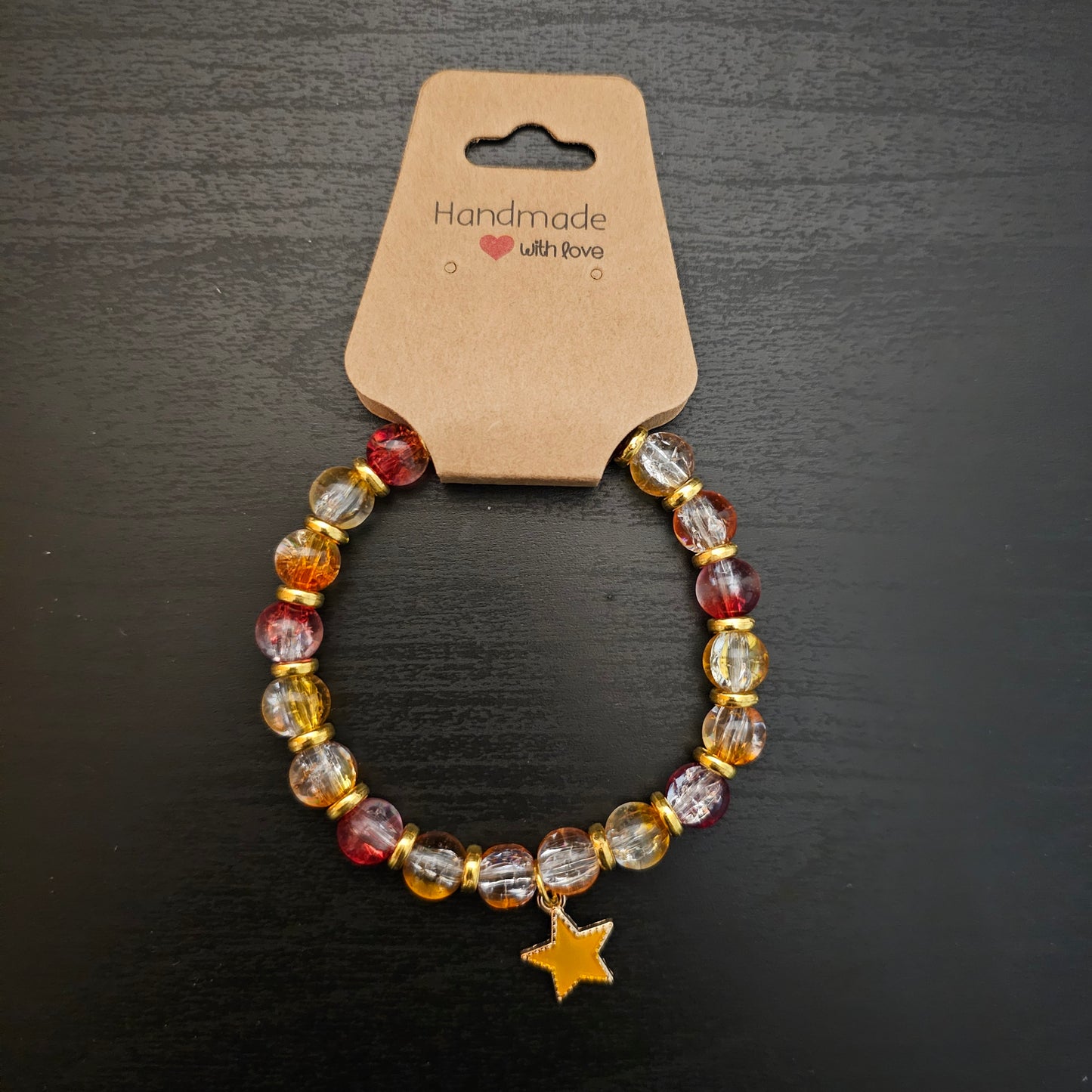 Glass Beads Star Charm Bracelet