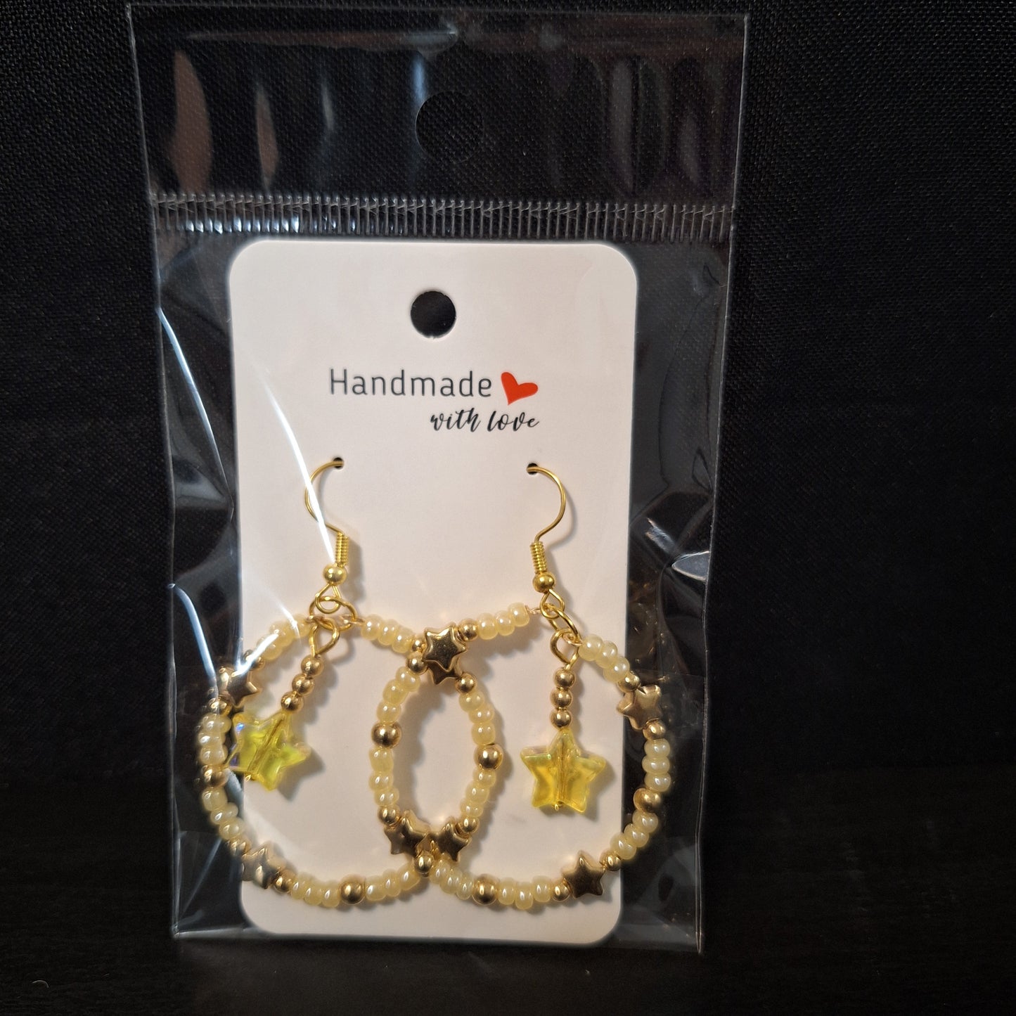 Star Hoop Beads Earrings