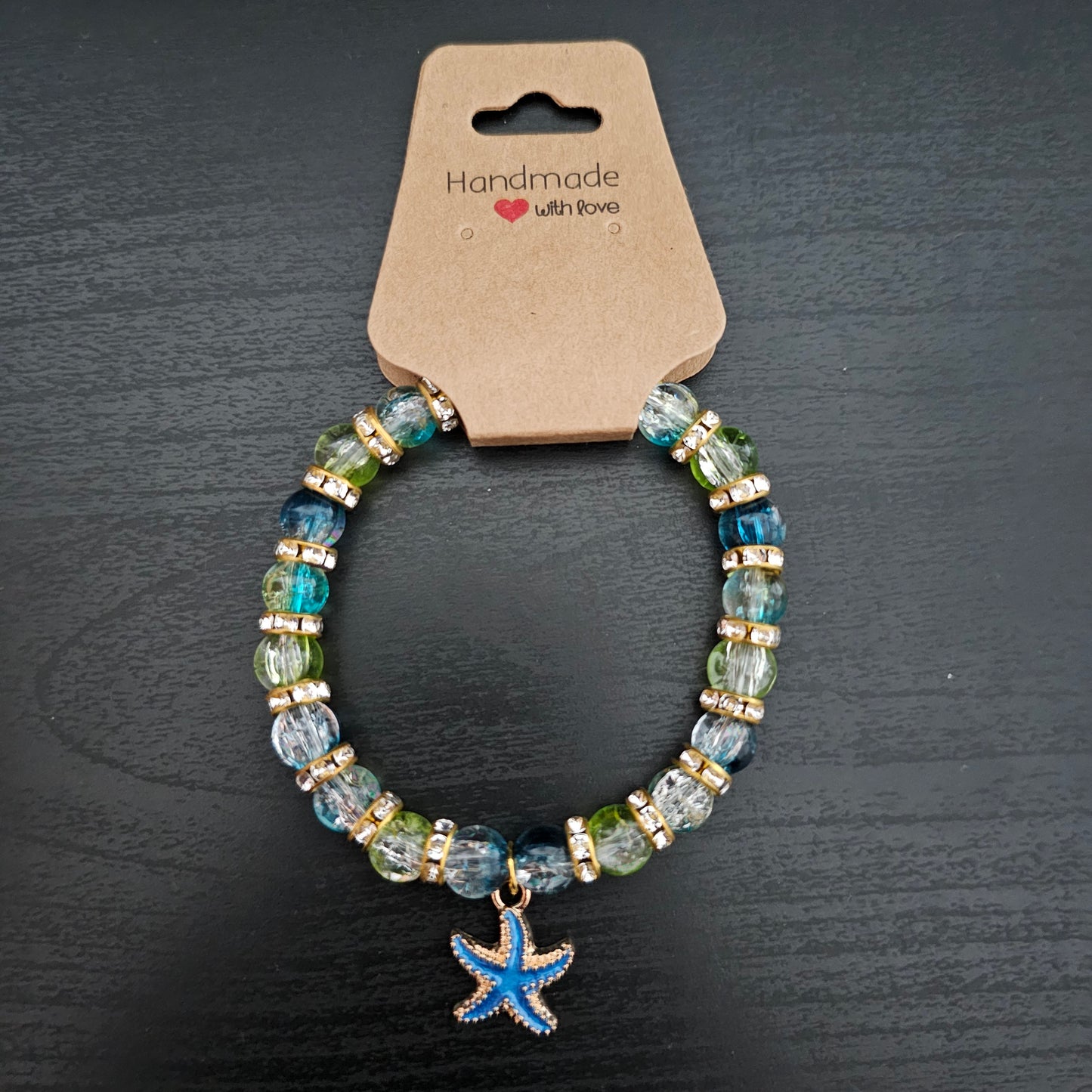 Glass Beads Starfish Charm Bracelet