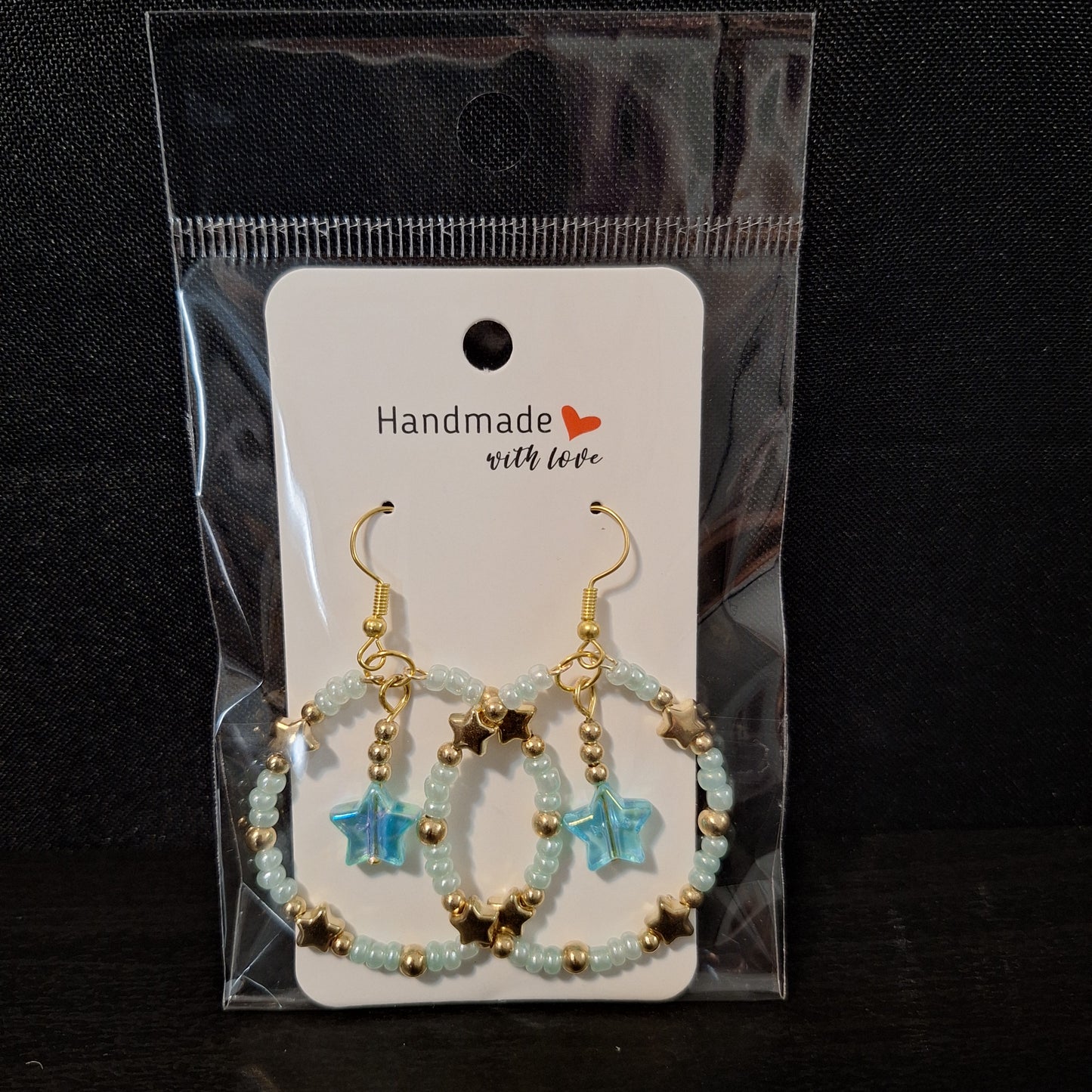 Star Hoop Beads Earrings