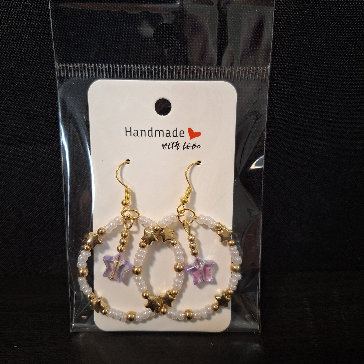 Star Hoop Beads Earrings
