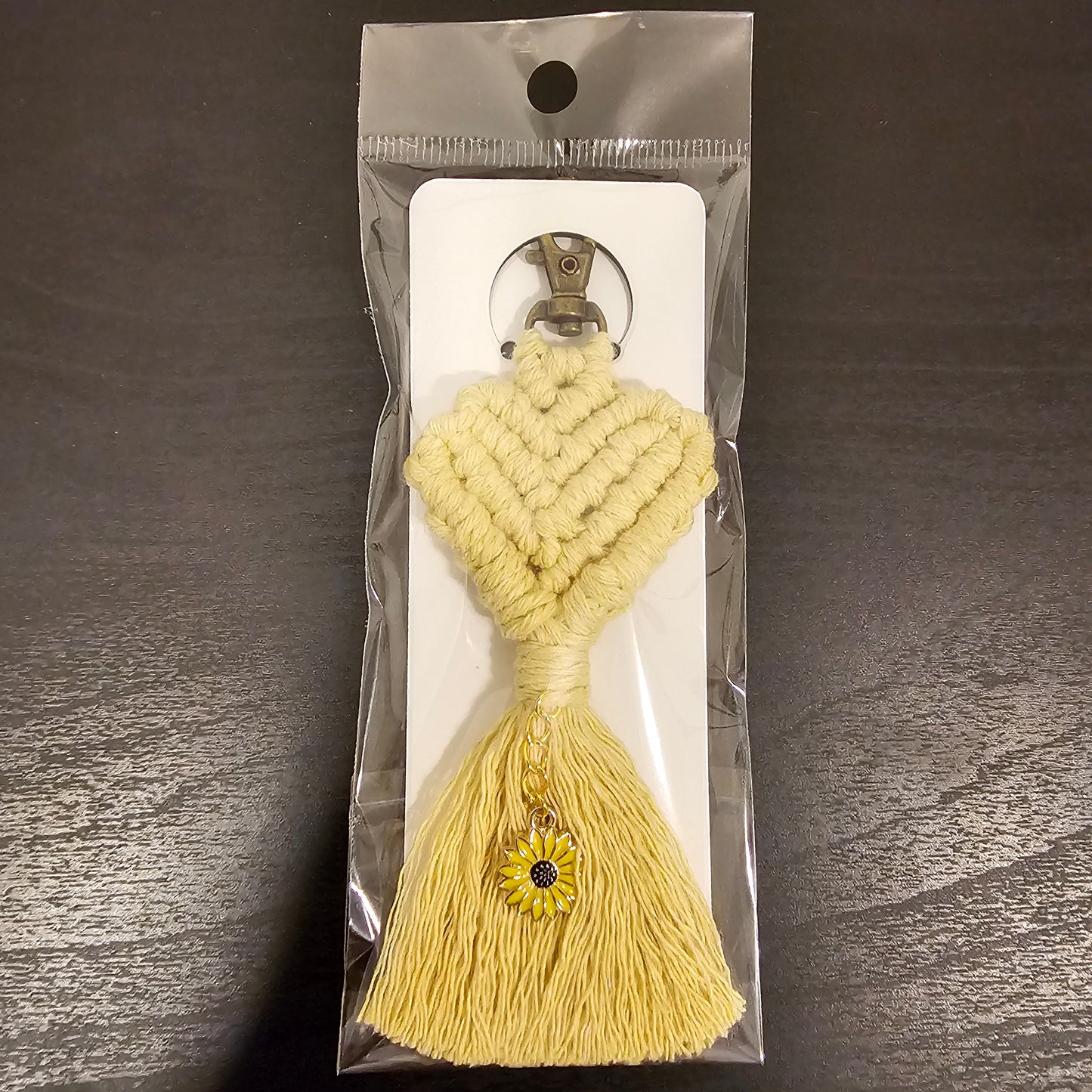 Macrame Heart Keychain