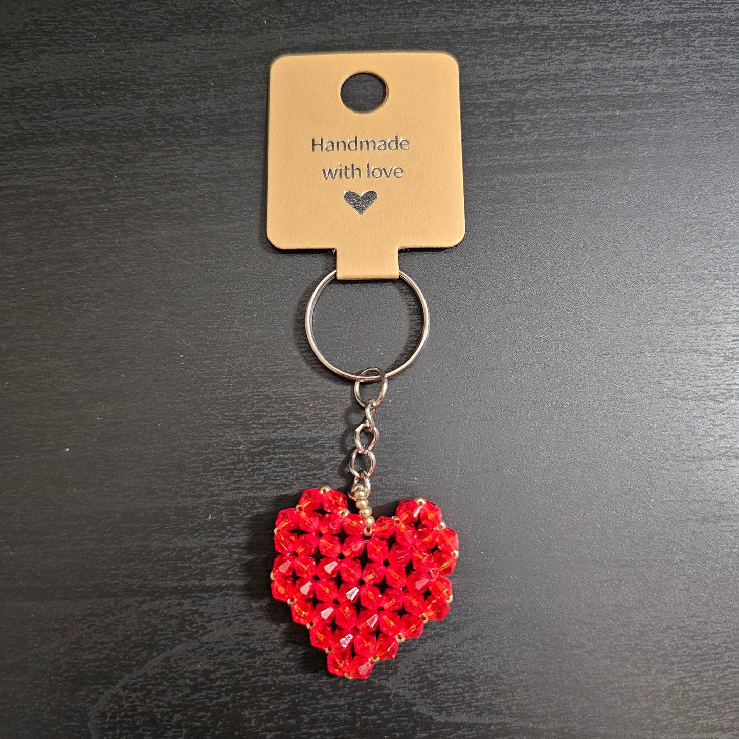 Beaded Heart Keychain