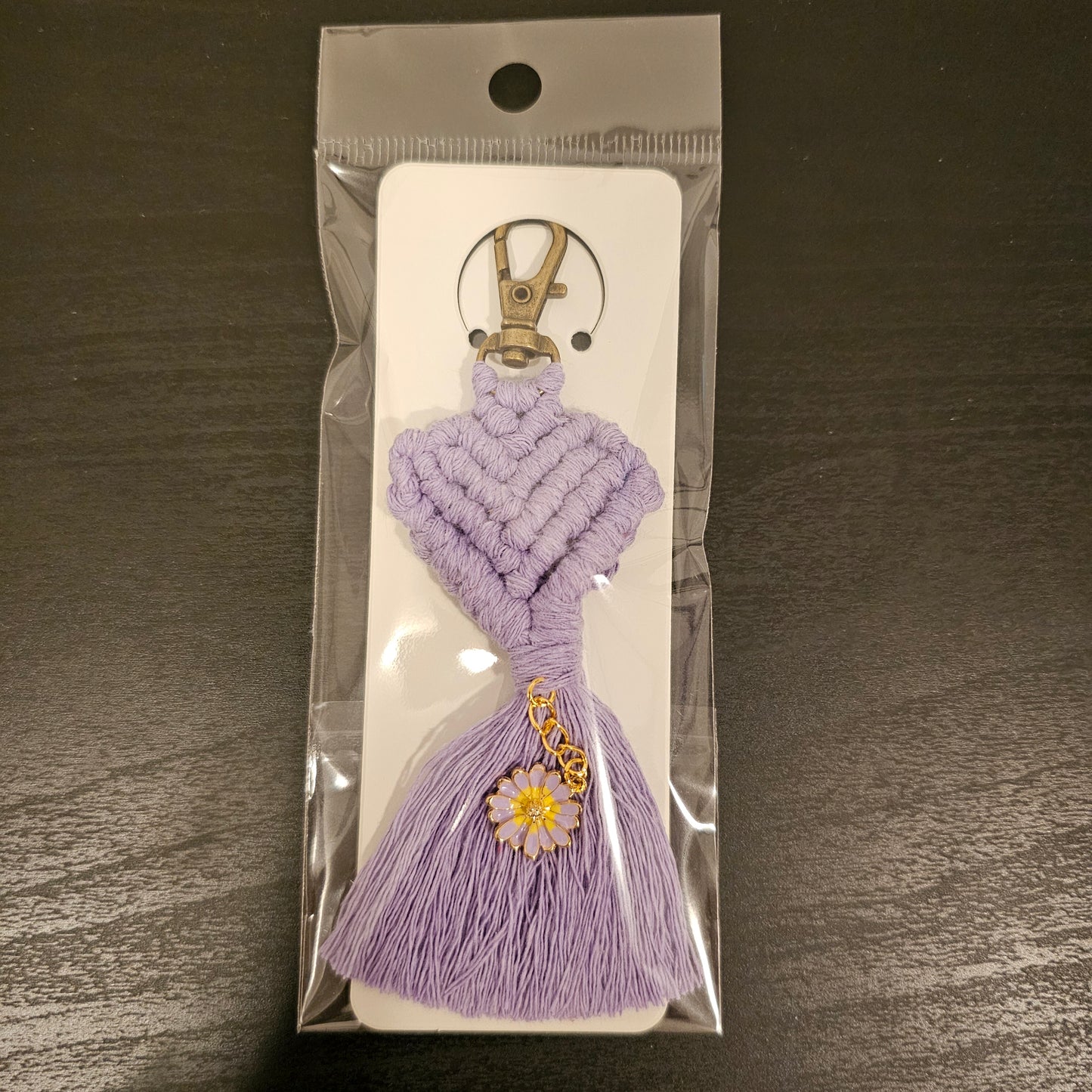 Macrame Heart Keychain