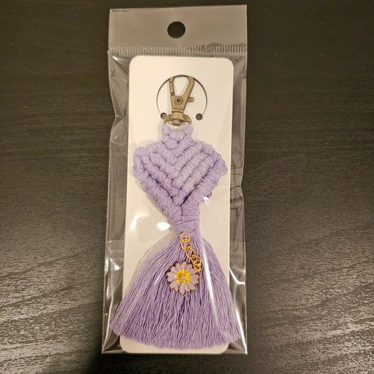 Macrame Heart Keychain