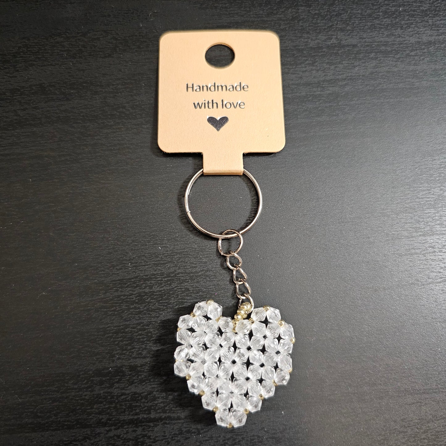 Beaded Heart Keychain
