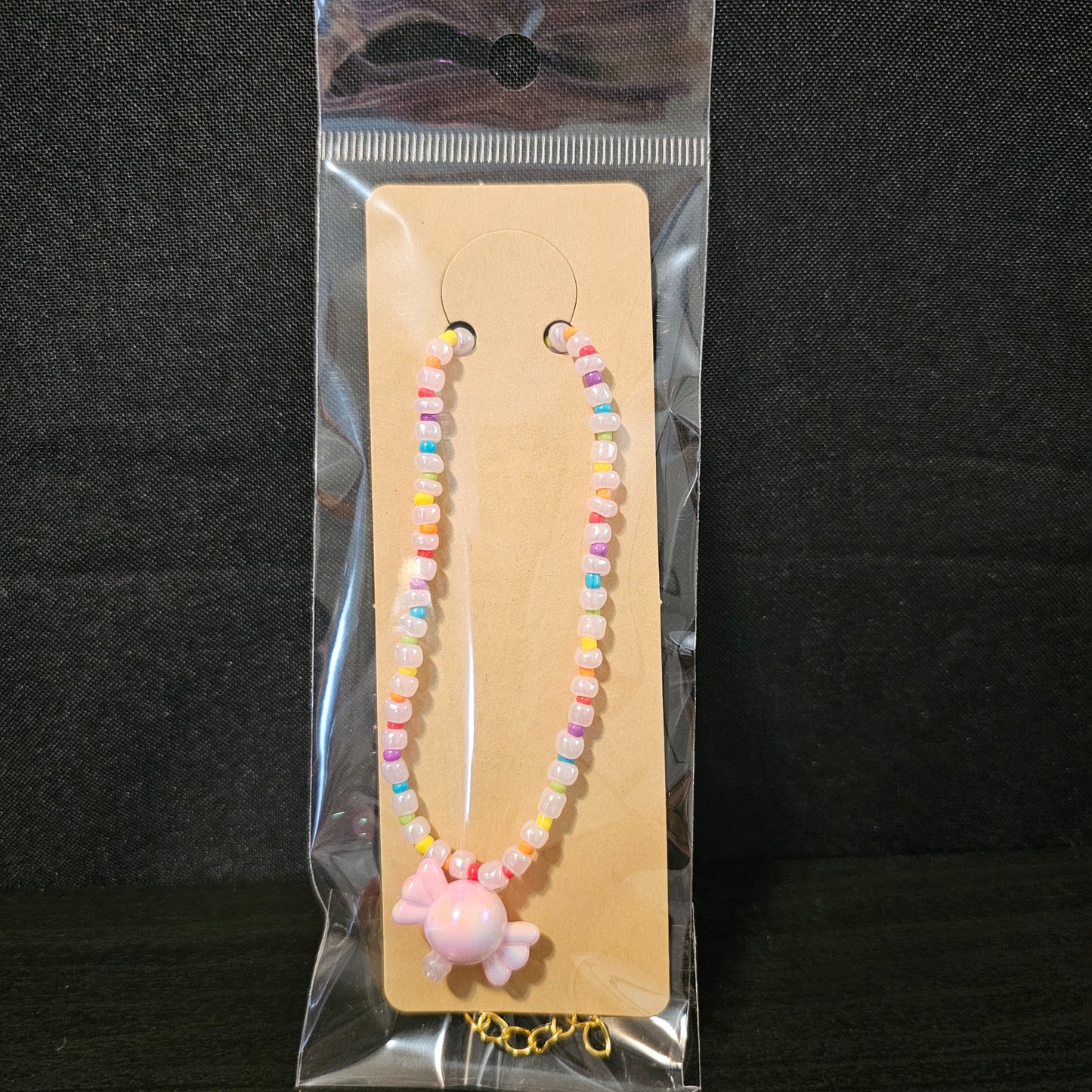 Rainbow Seed Beads Candy Necklace