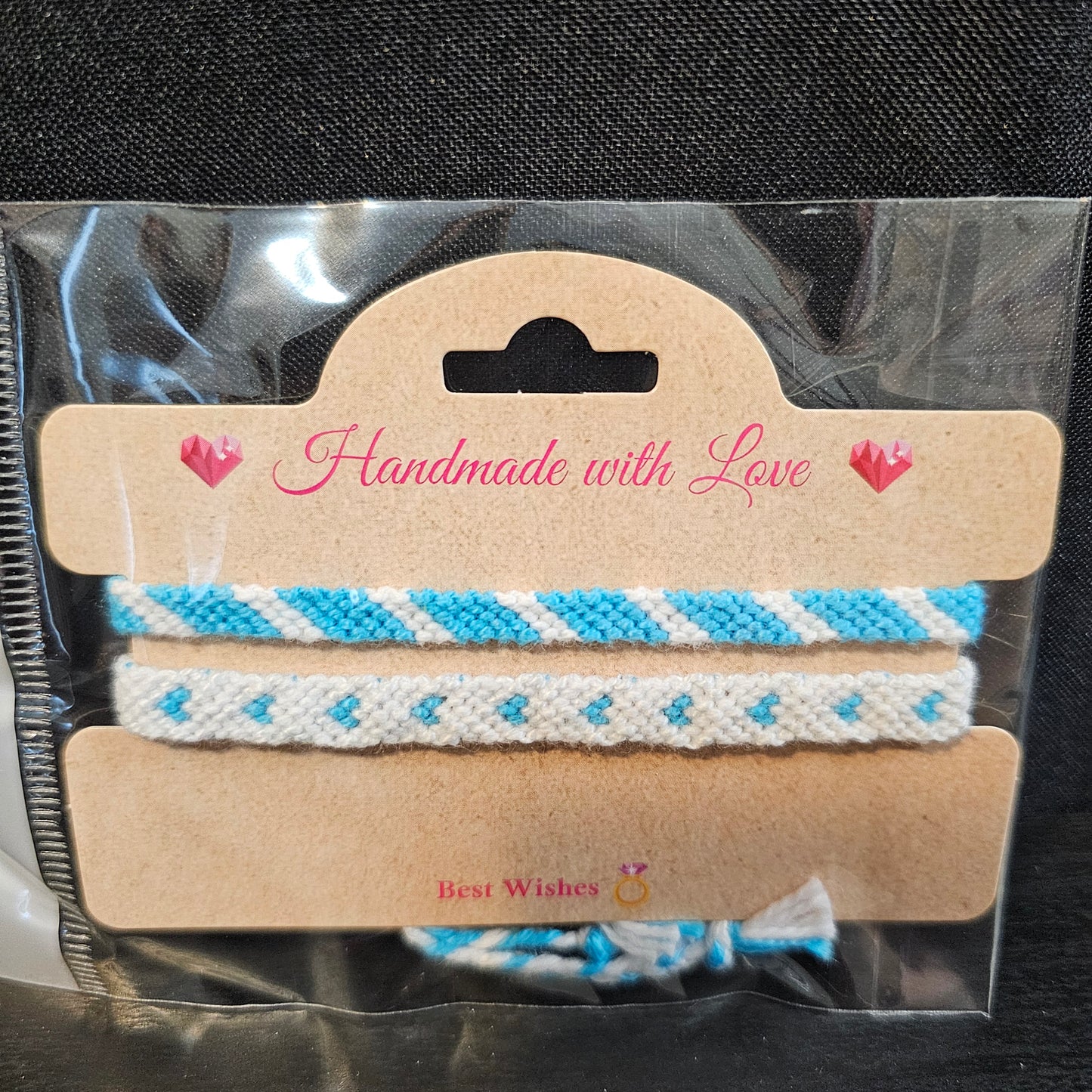 Tiny Heart Candy Stripe Friendship Bracelet