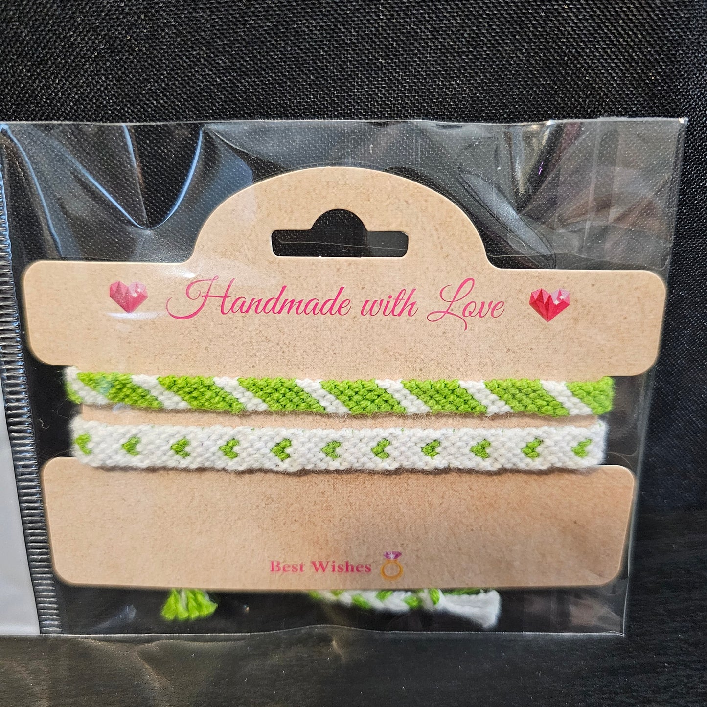 Tiny Heart Candy Stripe Friendship Bracelet