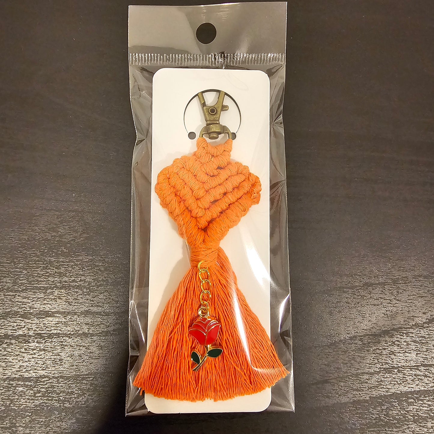 Macrame Heart Keychain