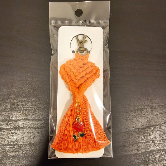 Macrame Heart Keychain