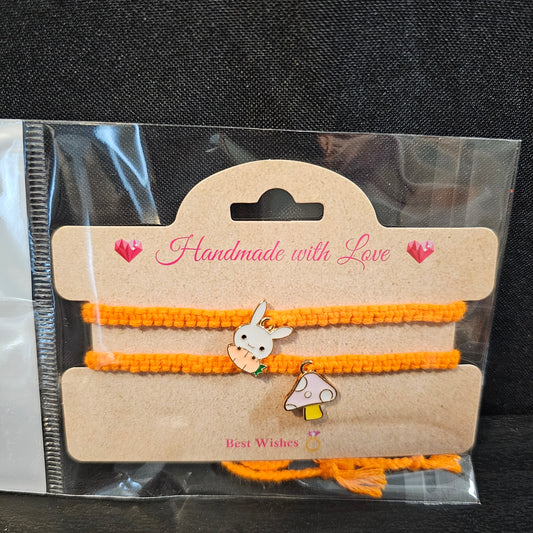 Bunny Mushroom Charmed Friendship Bracelet