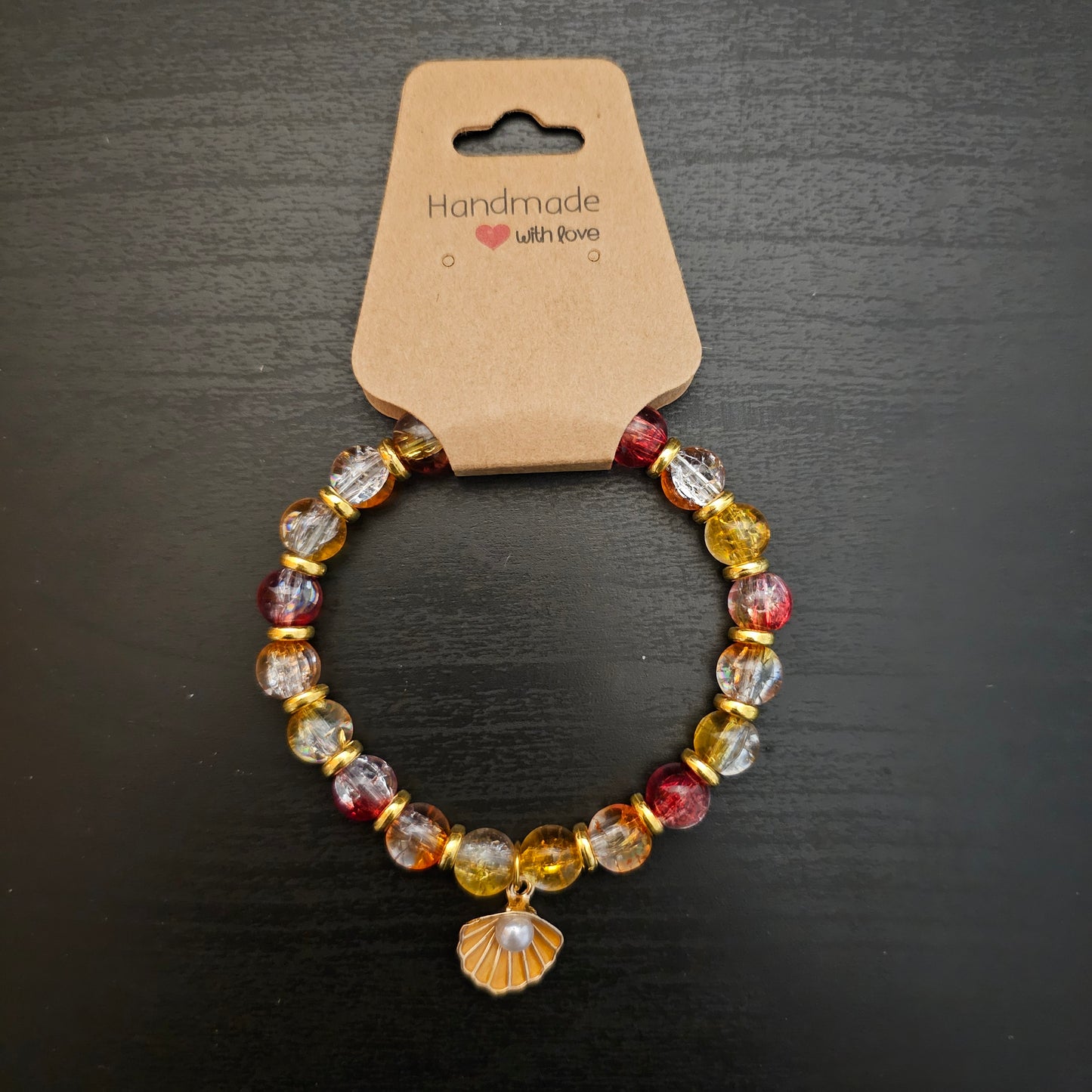 Glass Beads Shell Charm Bracelet