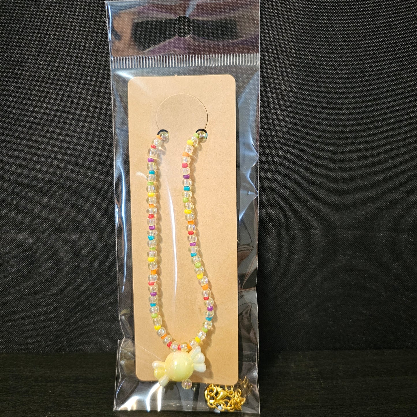 Rainbow Seed Beads Candy Necklace