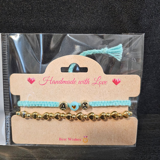 Initial Friendship Bracelet (A & X)