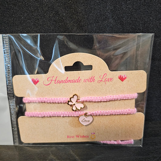 Butterfly Heart Charmed Friendship Bracelet