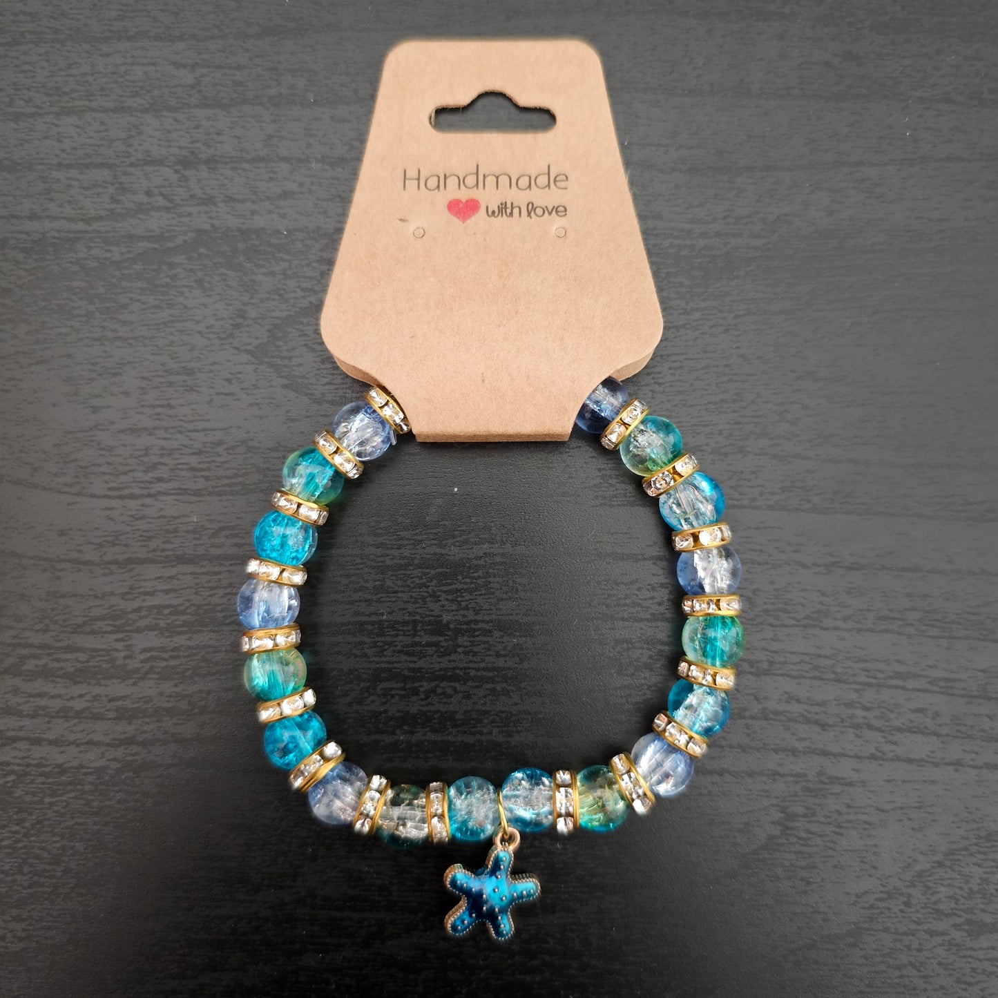 Glass Beads Starfish Charm Bracelet