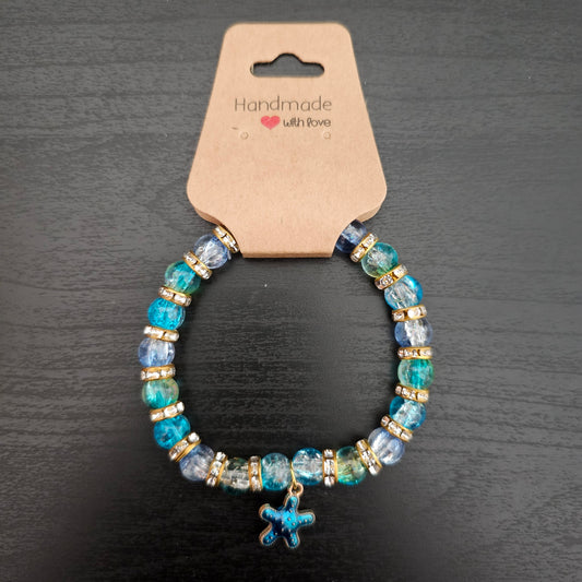 Glass Beads Starfish Charm Bracelet