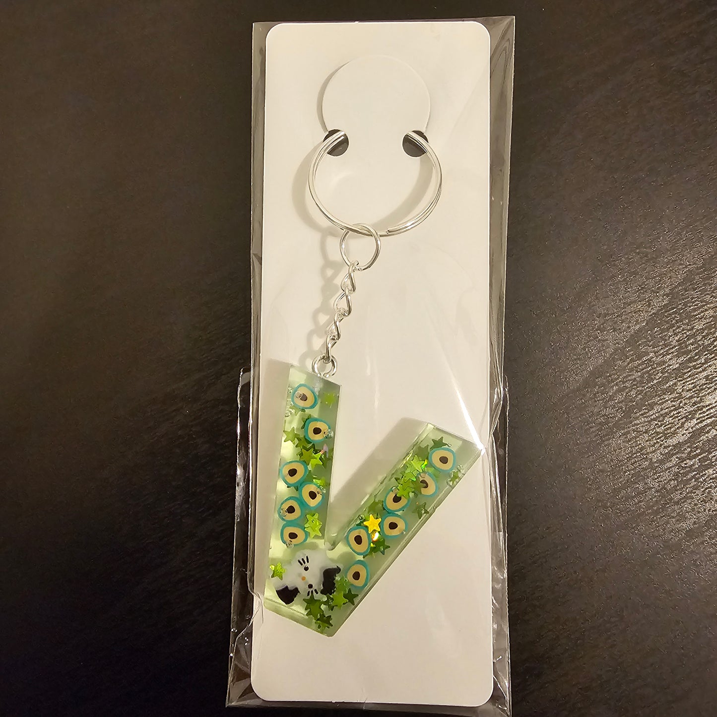 Initial V Keychain