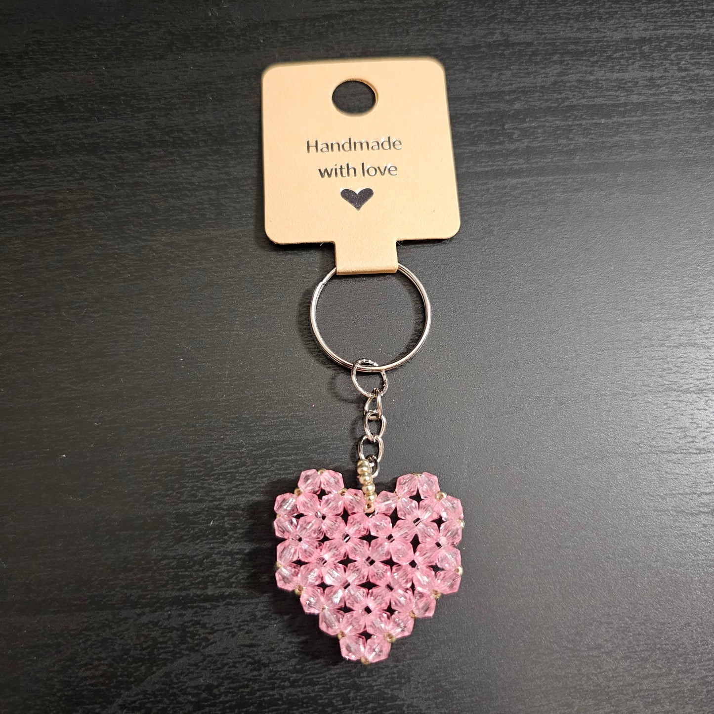 Beaded Heart Keychain