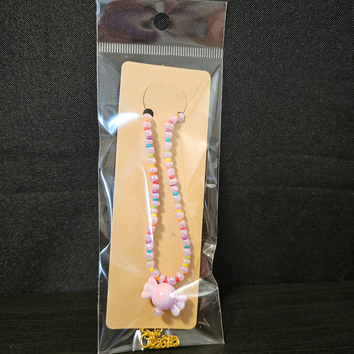 Rainbow Seed Beads Candy Necklace
