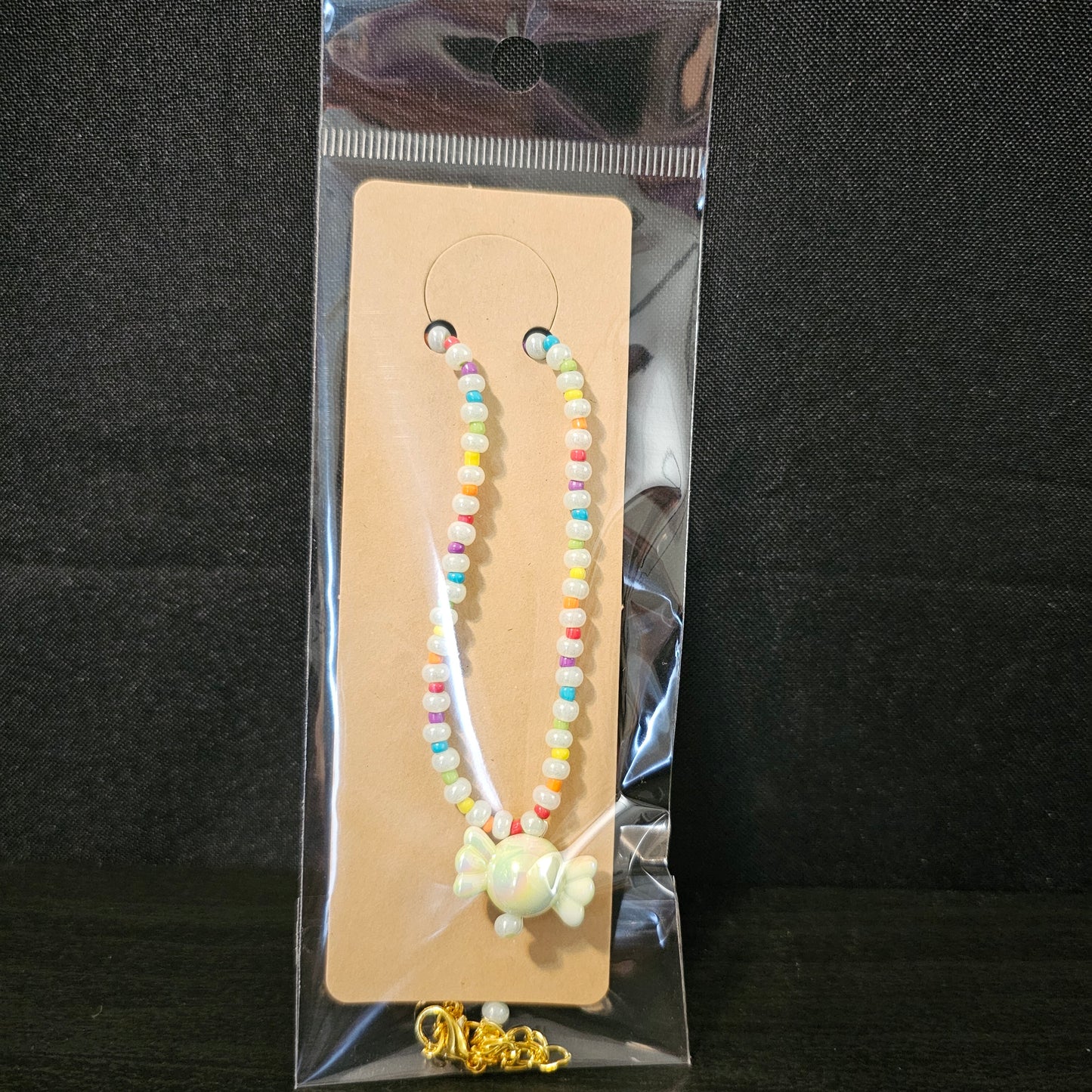 Rainbow Seed Beads Candy Necklace