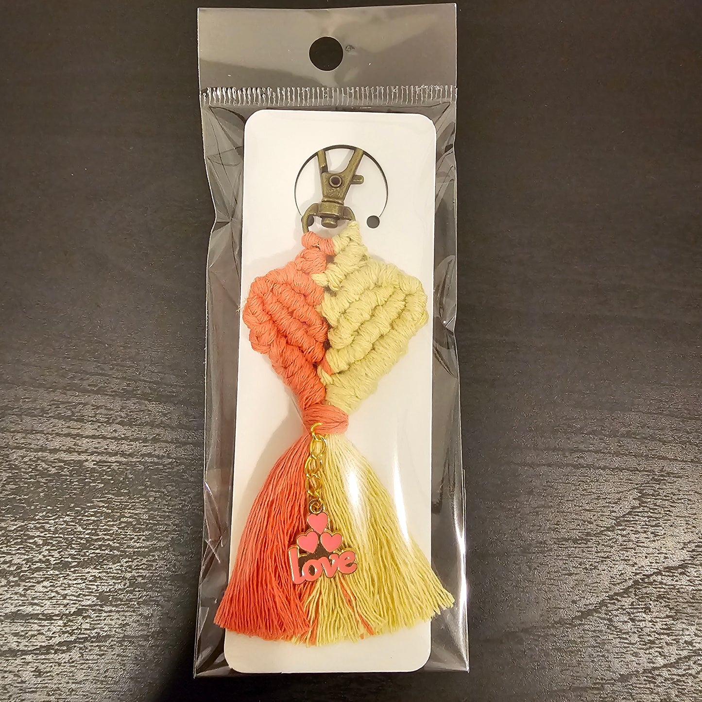 Macrame Heart Keychain