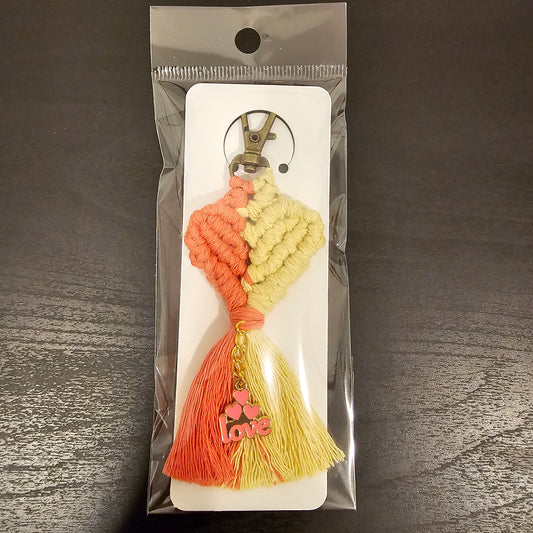Macrame Heart Keychain