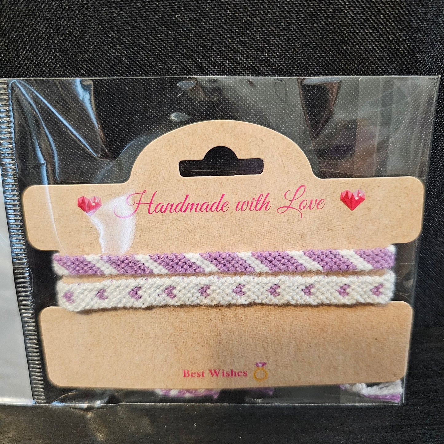 Tiny Heart Candy Stripe Friendship Bracelet