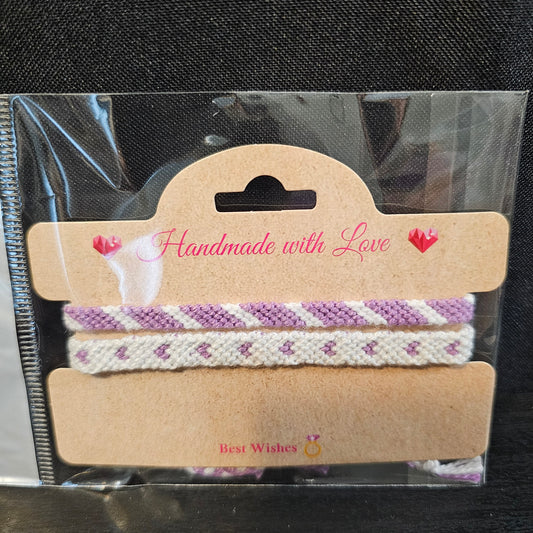 Tiny Heart Candy Stripe Friendship Bracelet