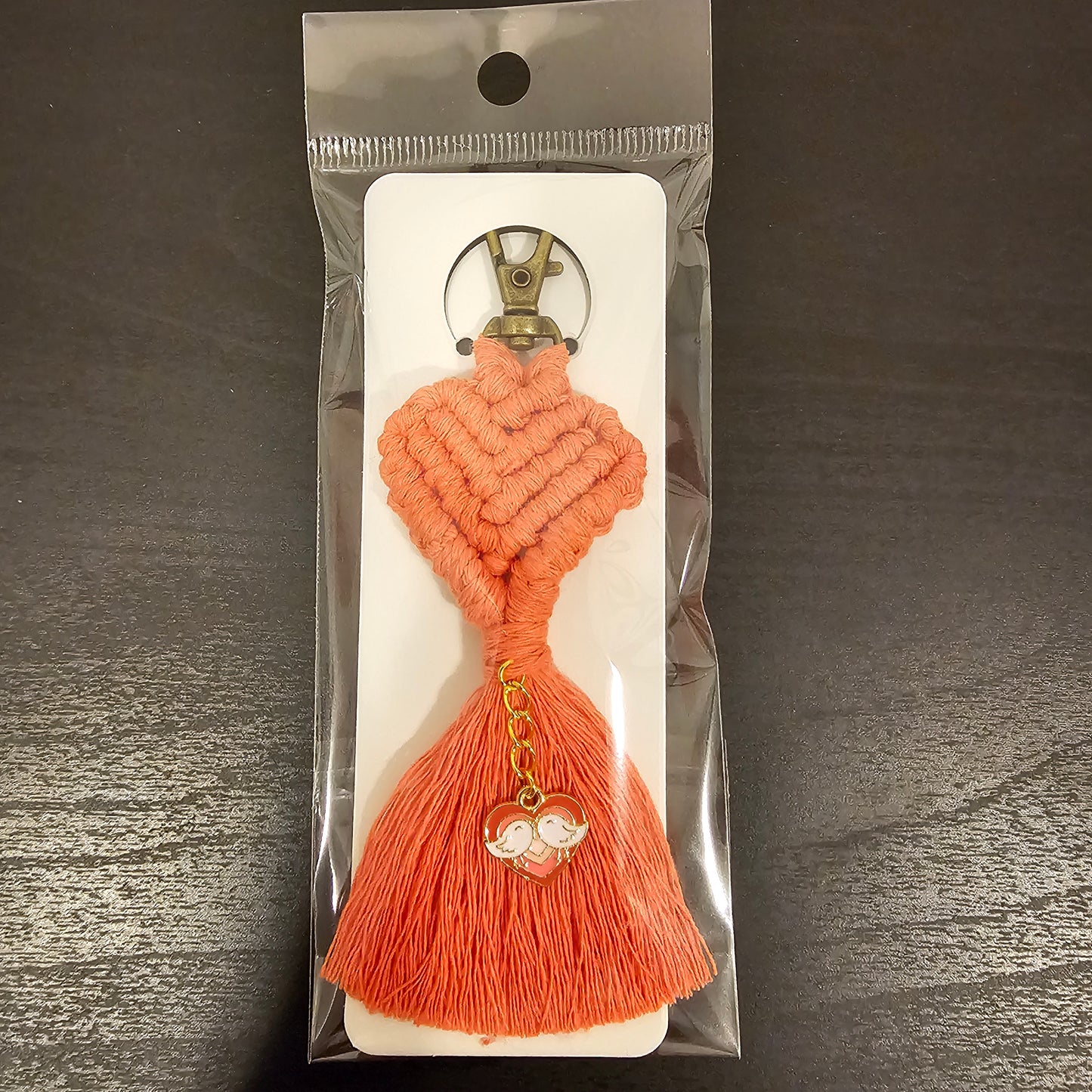 Macrame Heart Keychain