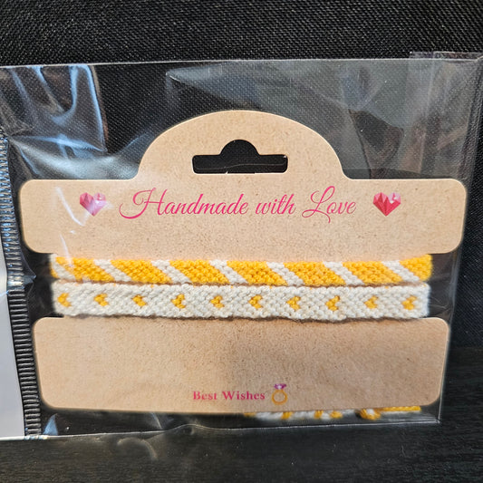 Tiny Heart Candy Stripe Friendship Bracelet